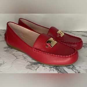 Kate Spade Women’s Carmen Red Pebbled Leather Loafers/shoes Sz 10 NWOB